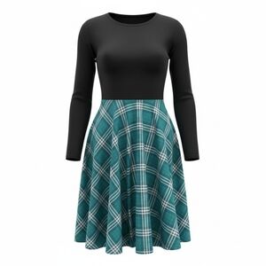 Black and Blue/Green Plaid Kids Dress EUC Size 6/7